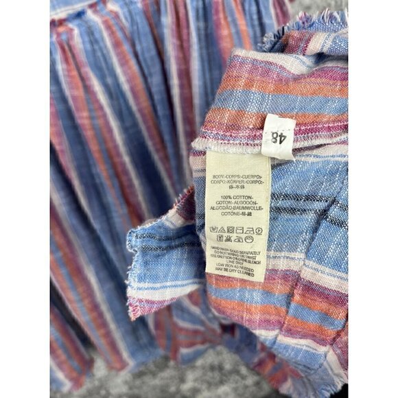 Free People Dress Womens Small Summer Night Striped Pockets Babydoll Mini Boho - Picture 6 of 16